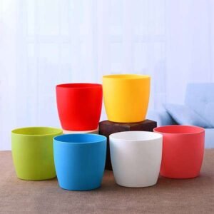4.5 inch (11 cm) Ronda No. 1110 Round Plastic Planter (Mix Color) – Pack of 6 - Shop now at Trigart Flower Nursery